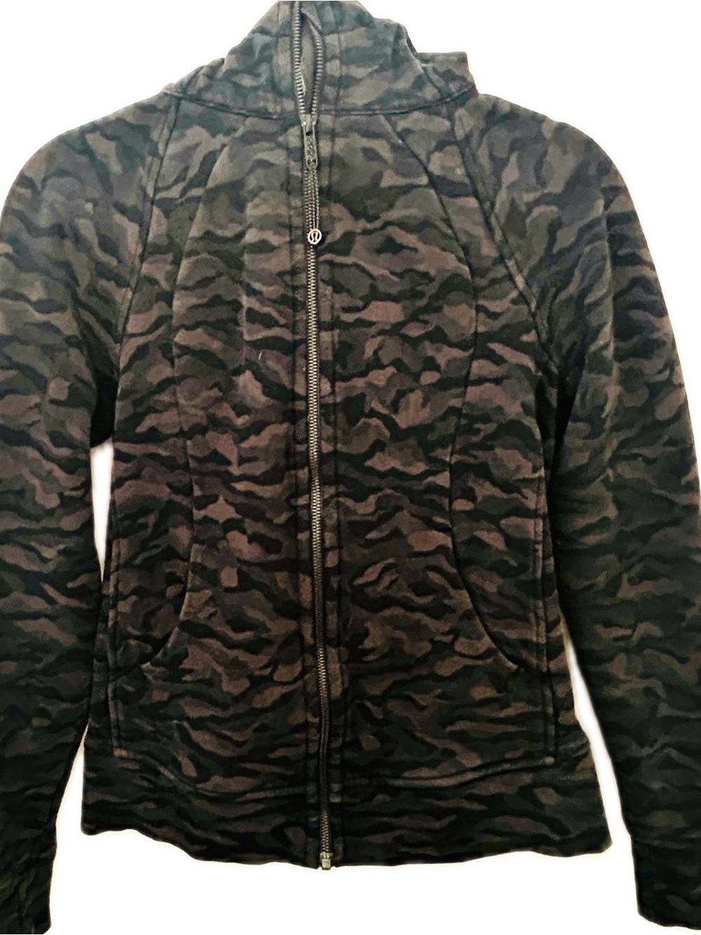 lululemon athletica Women's Lightweight Zip Hoodie - Black & Olive Camo